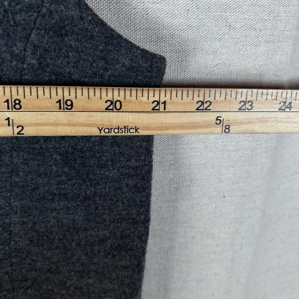 Eileen Fisher 100% Merino Wool Long Vest Charcoal Gray Button Front Large L/G - Picture 5 of 6